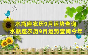 水瓶座农历9月运势查询 水瓶座农历9月运势查询今年